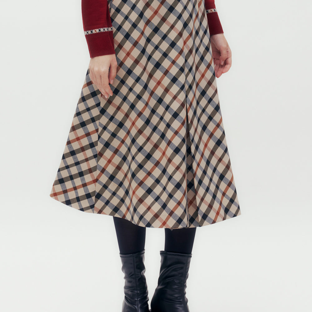 Bias House Check Maxi Skirt