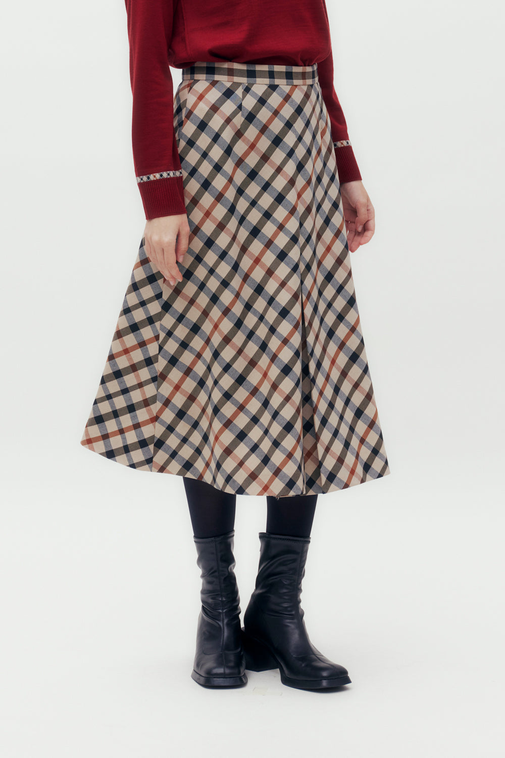 Bias House Check Maxi Skirt