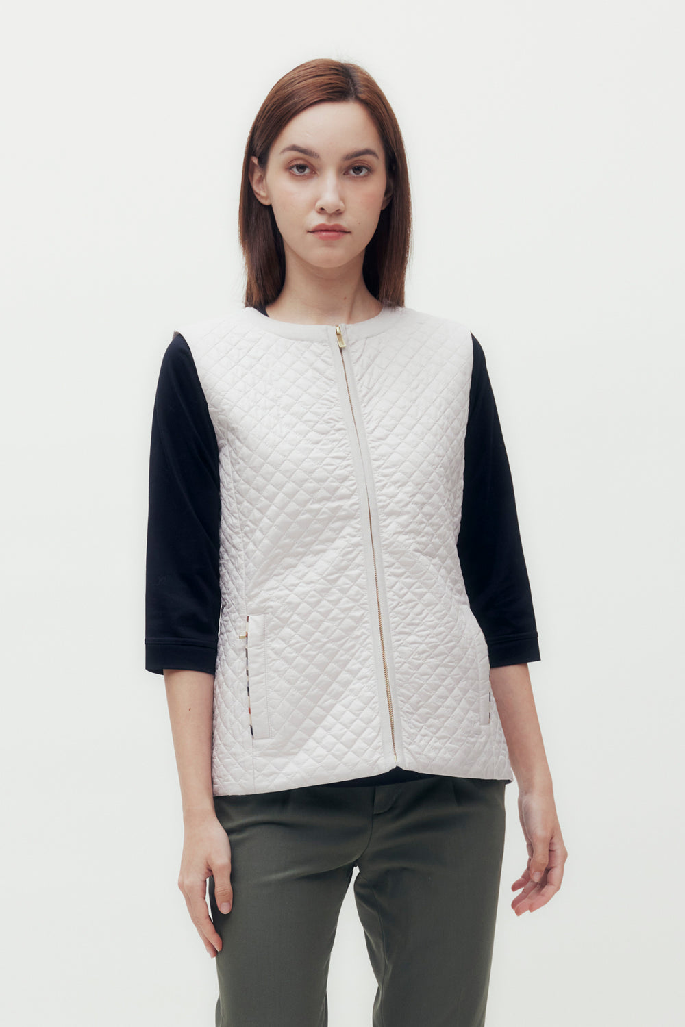 Round Neck Quilted Vest