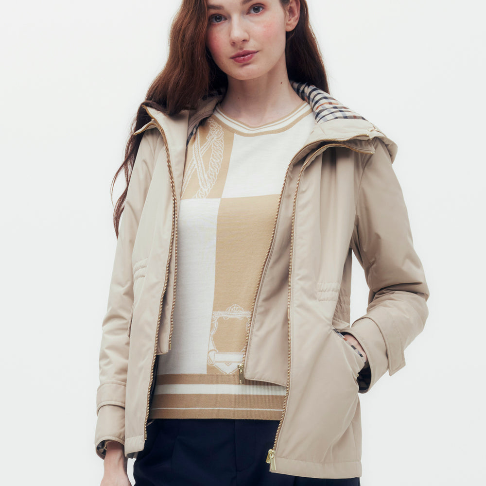 
                      
                        Double Layered Blouson Jacket
                      
                    