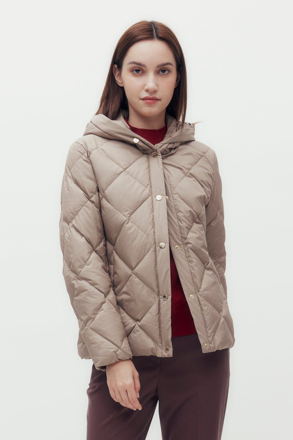 Quilted Down Jacket with Hood