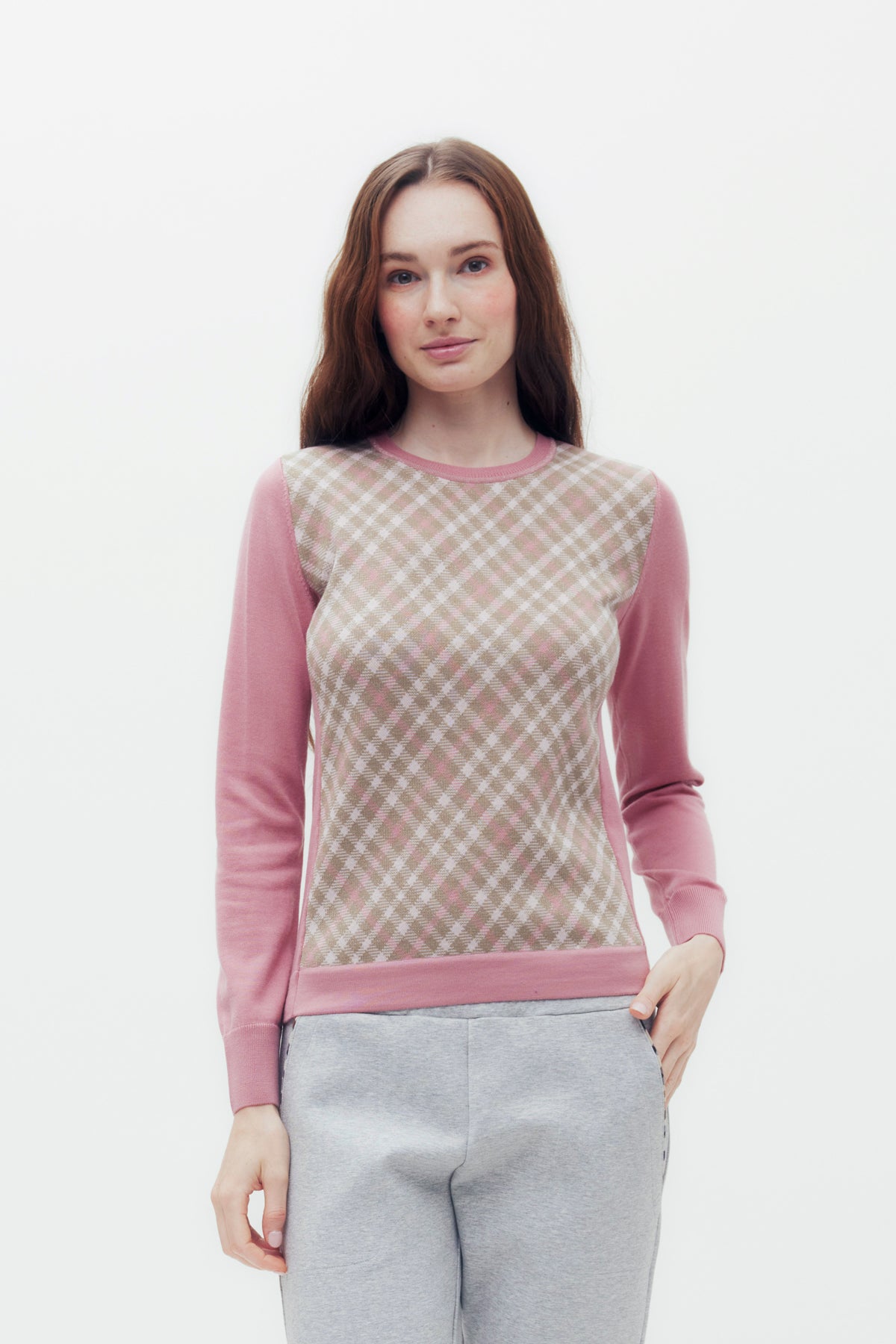 Bias Check Knit Sweater