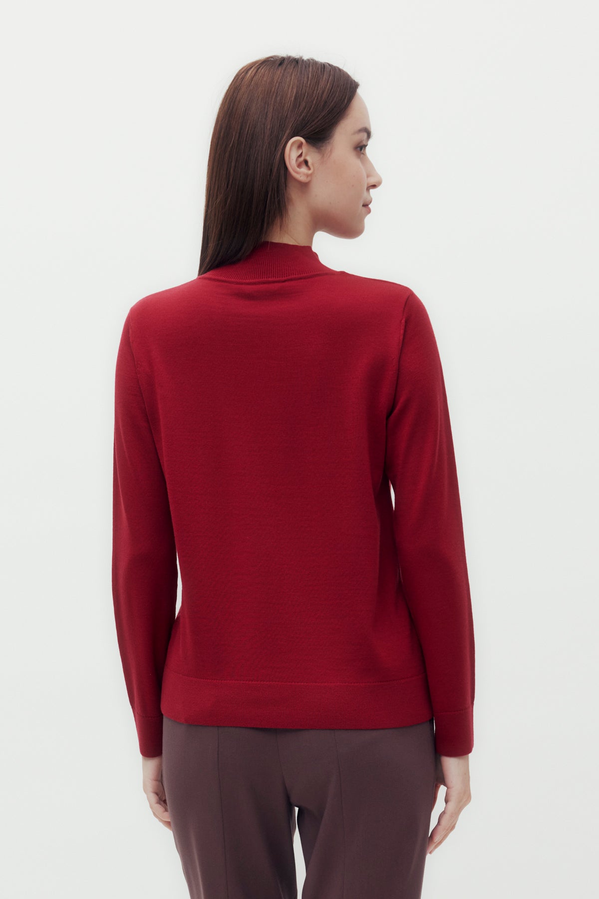 Check Jacquard Mock Neck Sweater