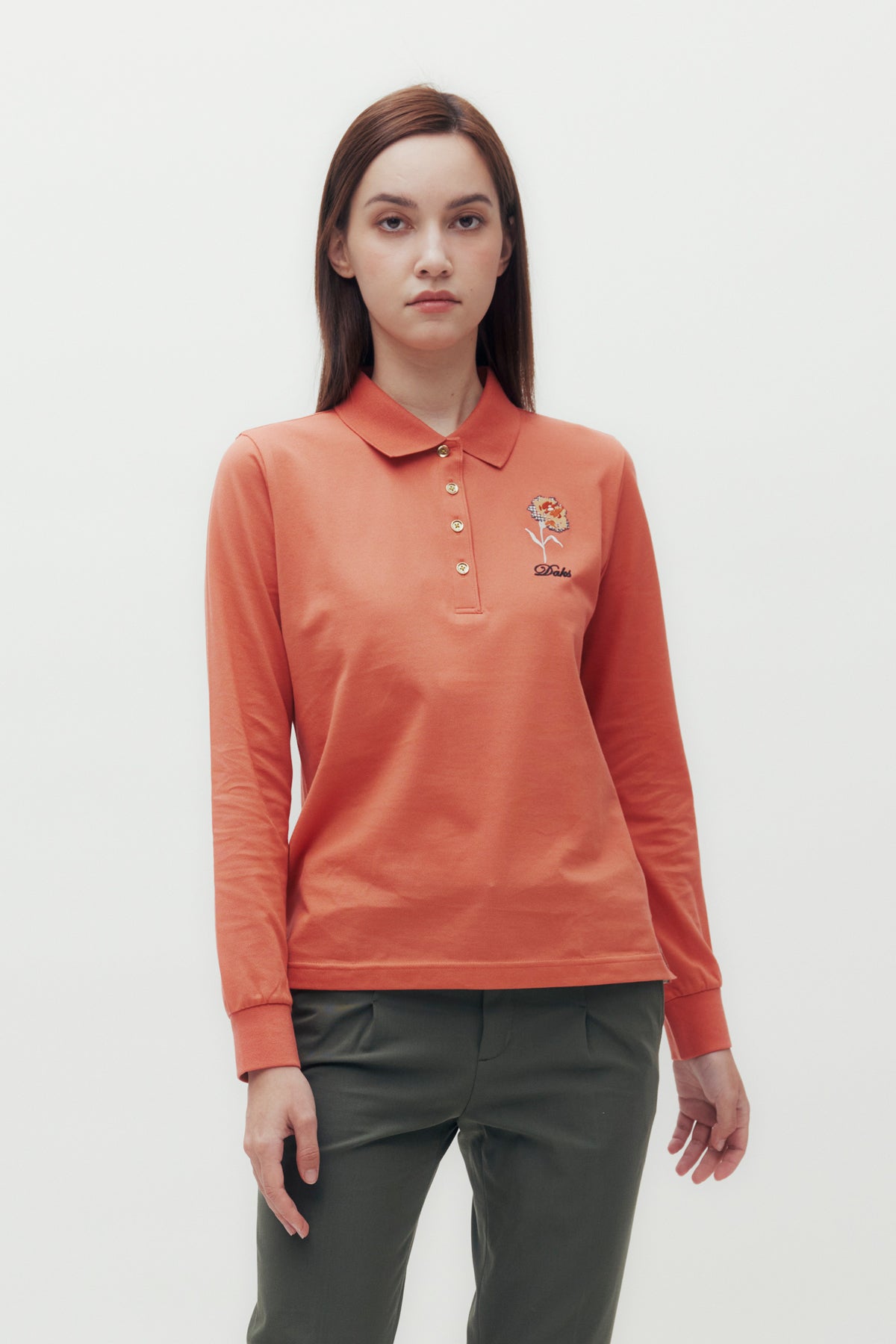 Carnation Motif Polo Shirt