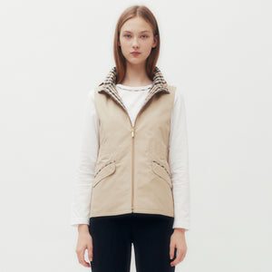 Reversible House Check Vest with Hood DGL