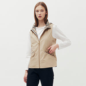 Reversible House Check Vest with Hood DGL