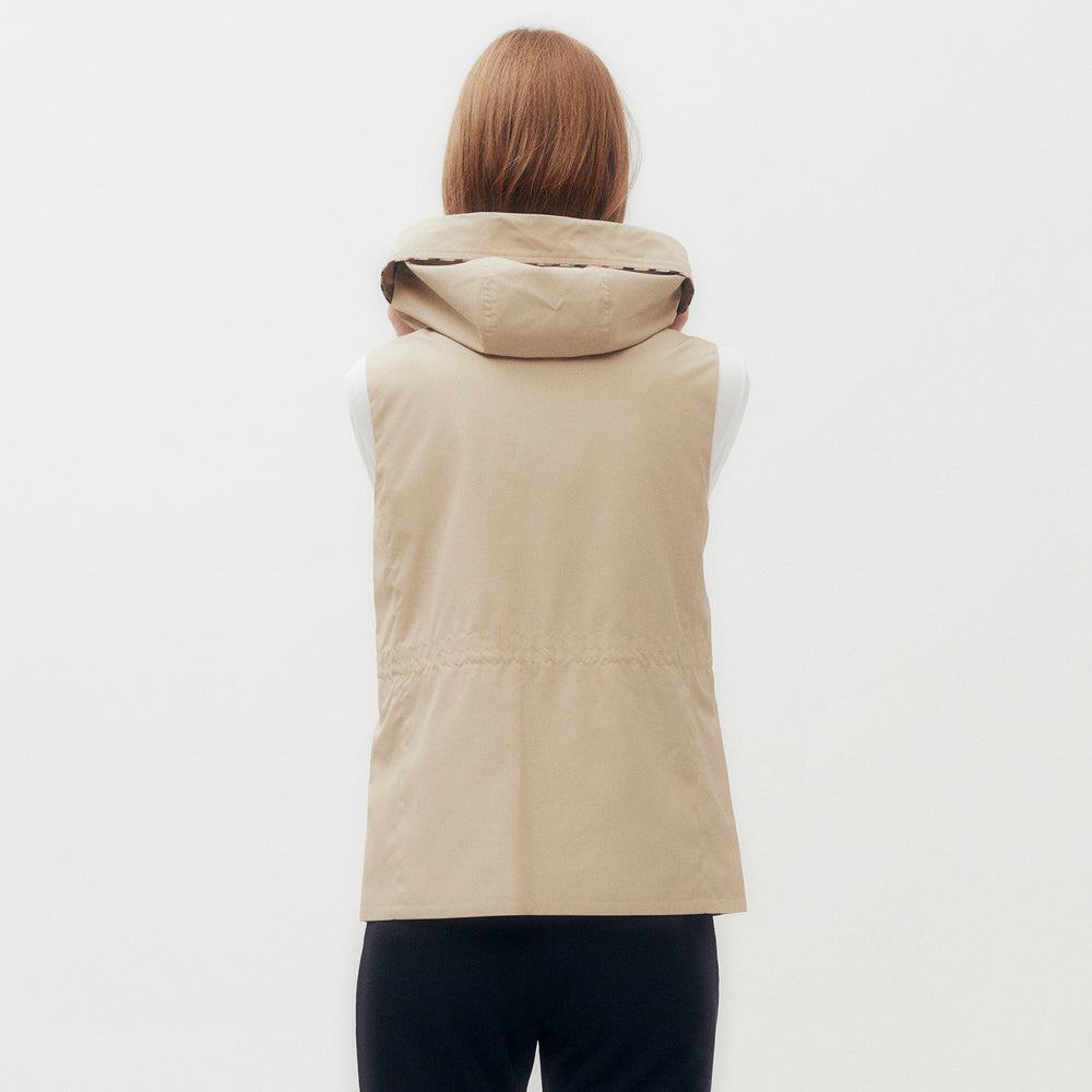 Reversible House Check Vest with Hood DGL