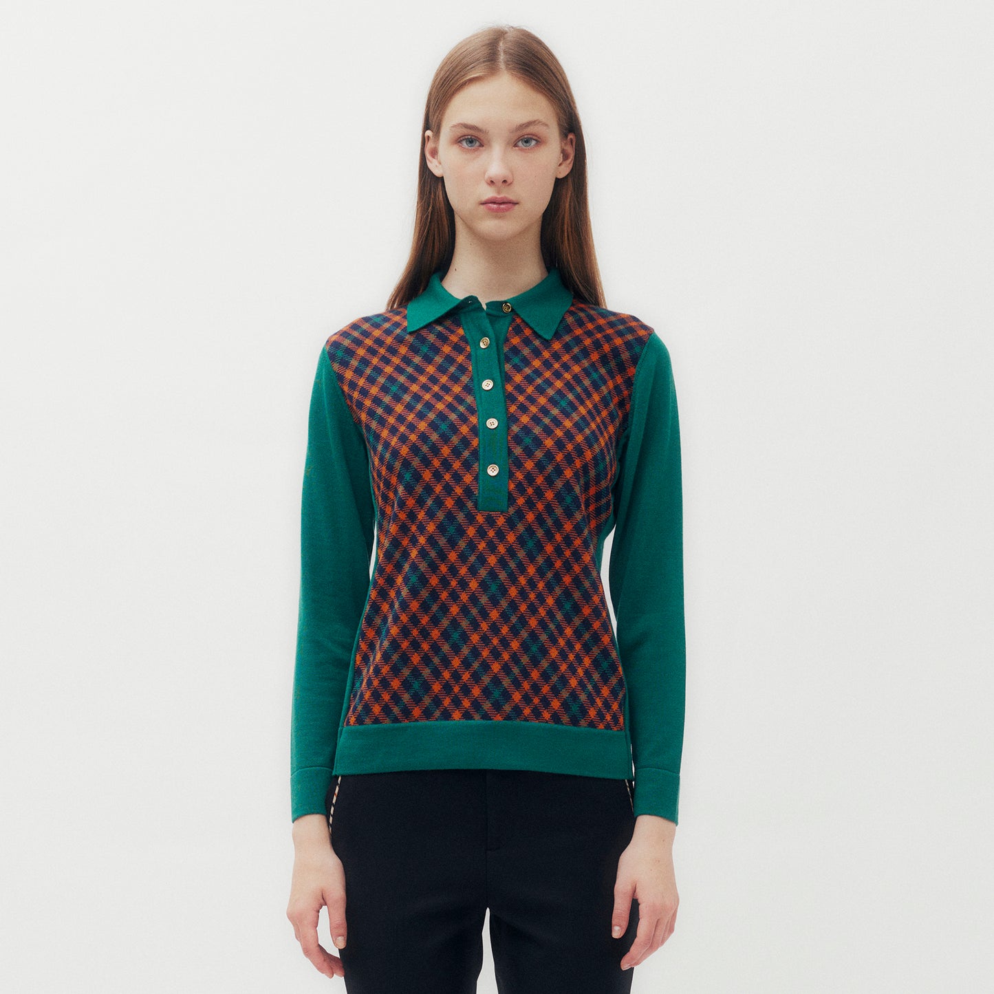 House Check Wool Polo Sweater DGL