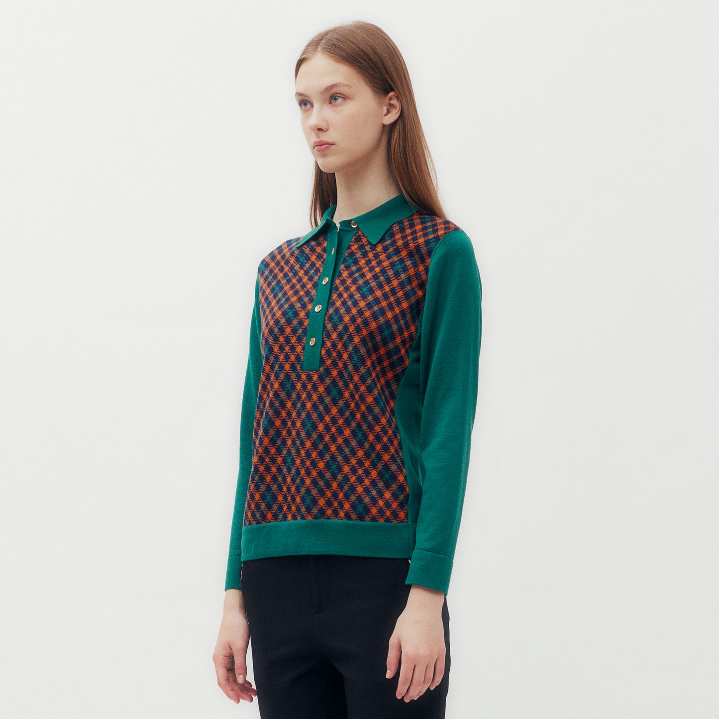 House Check Wool Polo Sweater DGL