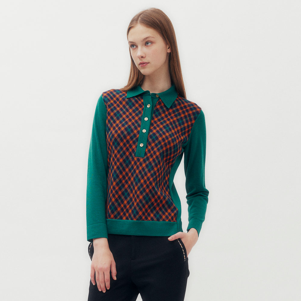 House Check Wool Polo Sweater DGL