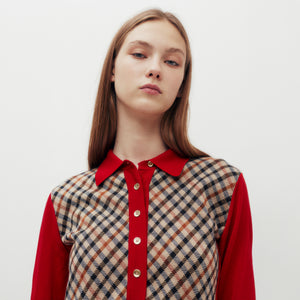 House Check Wool Polo Sweater DGL