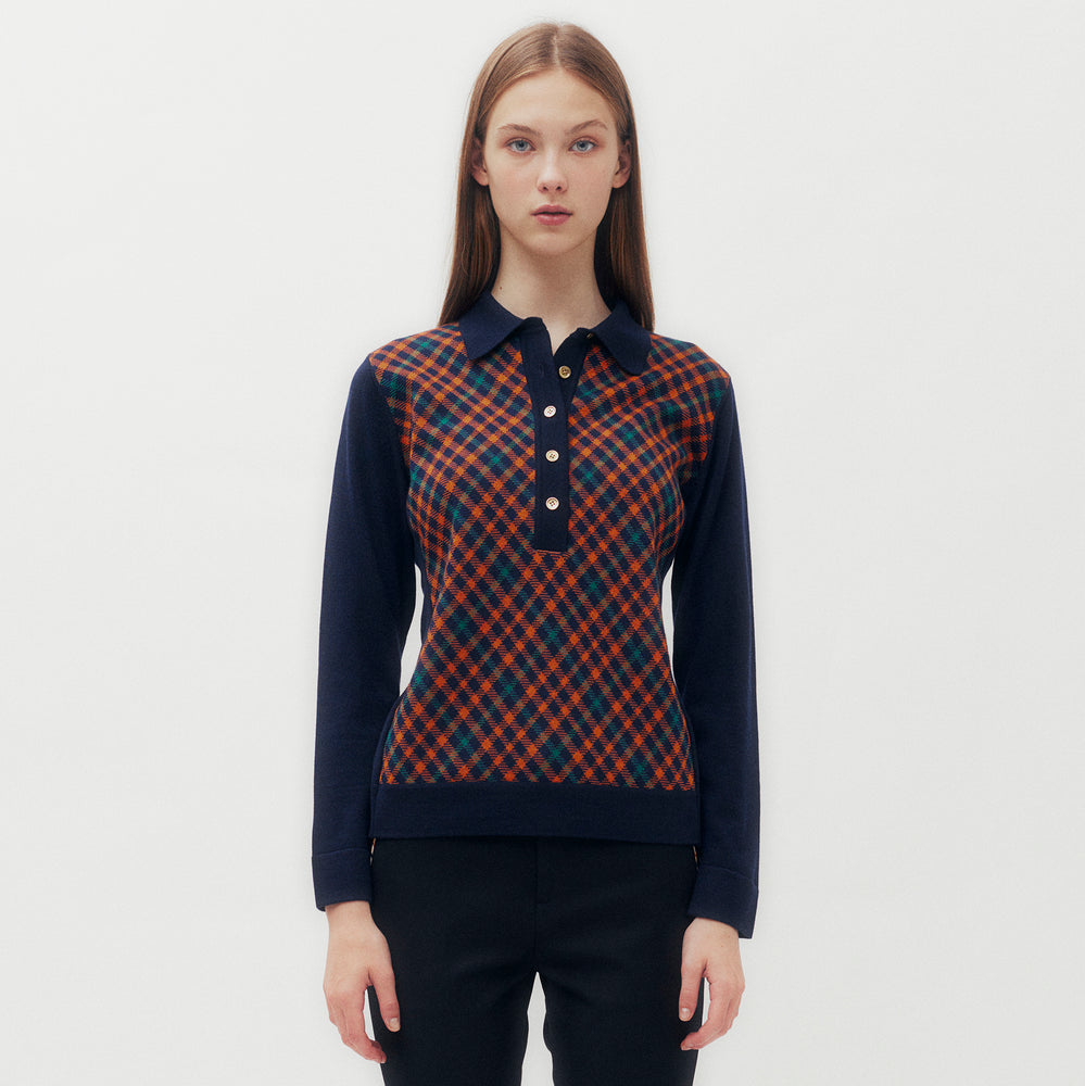 House Check Wool Polo Sweater DGL