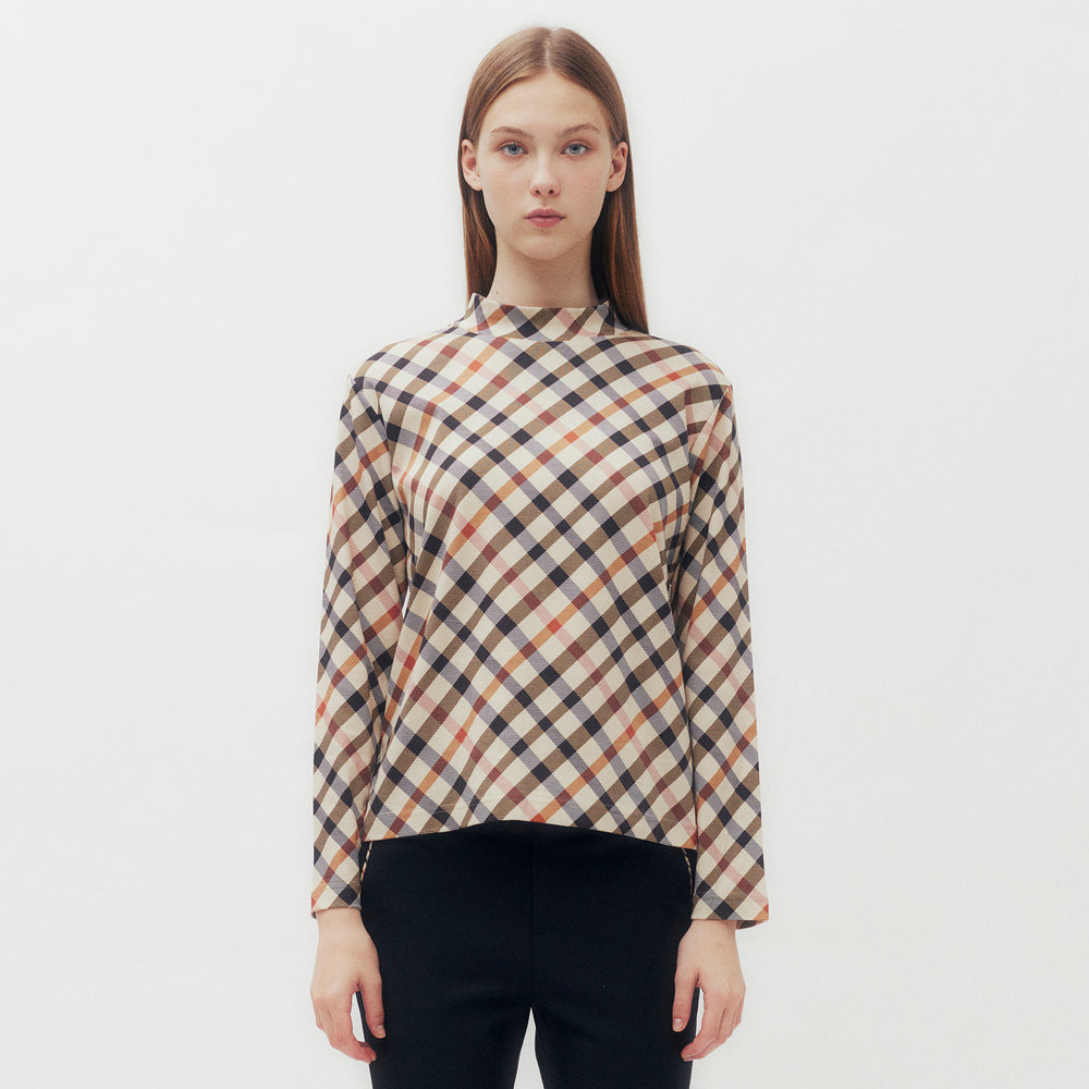 Bias Big House Check High Neck T-Shirt DGL