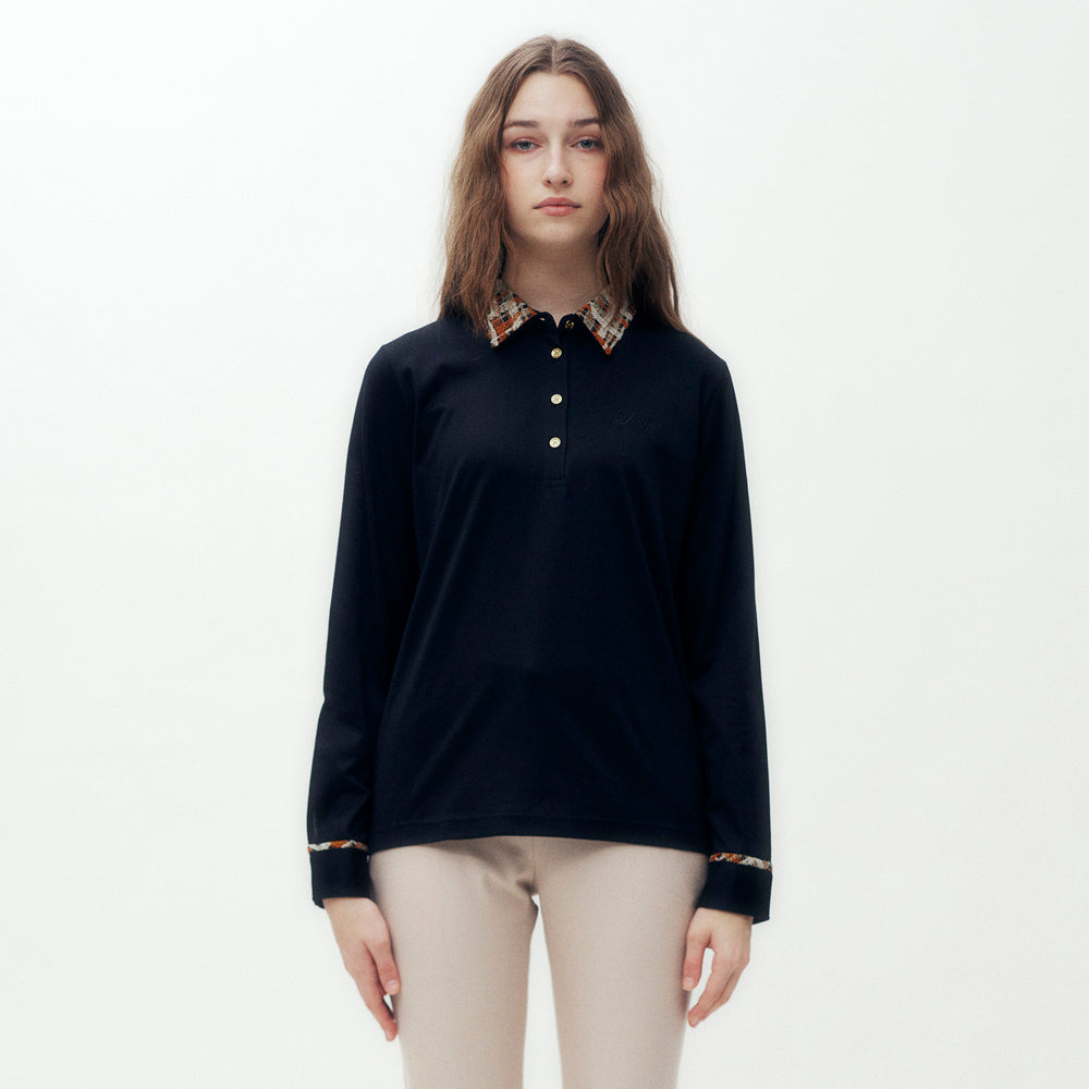 Tulle Lace House Check Polo Shirt