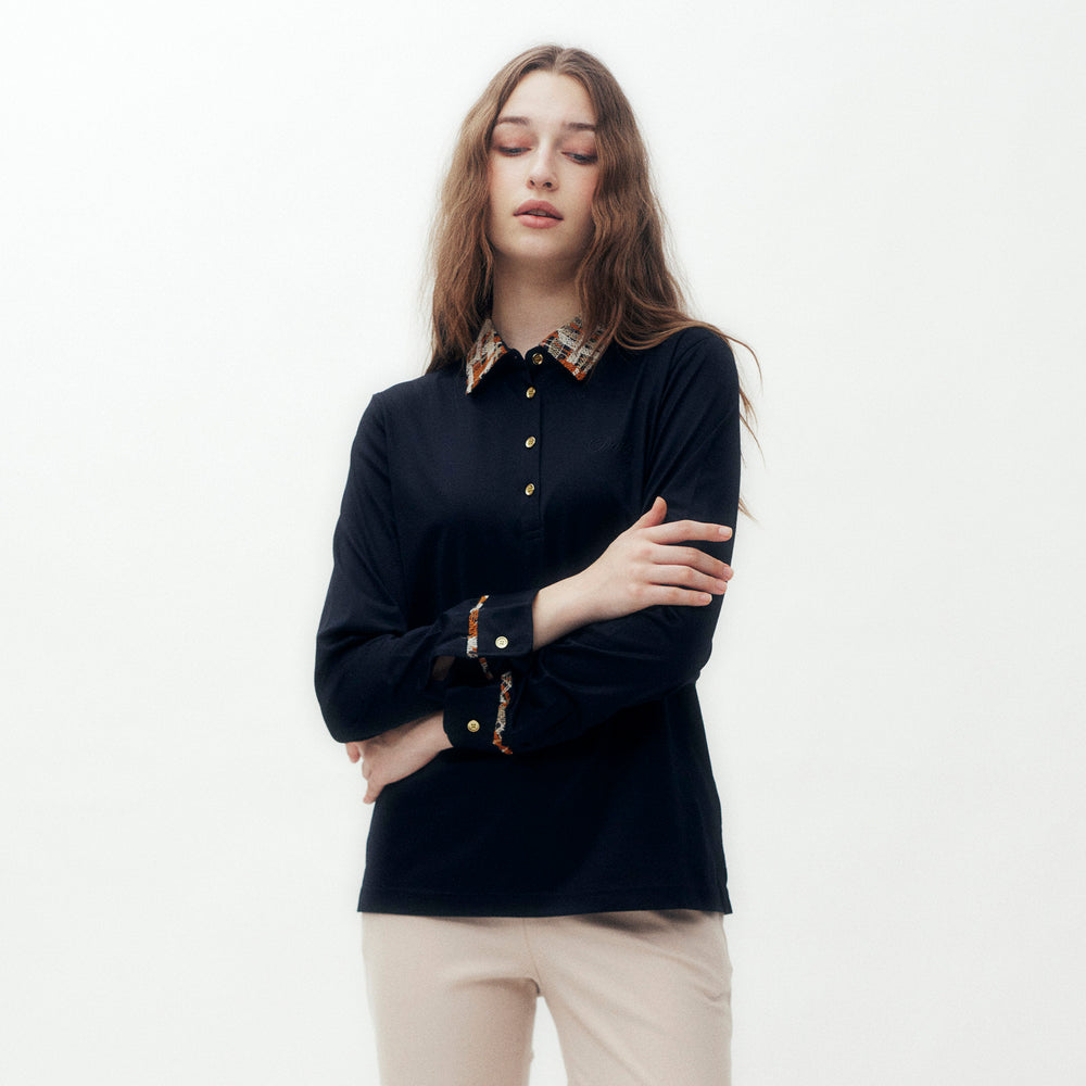 Tulle Lace House Check Polo Shirt