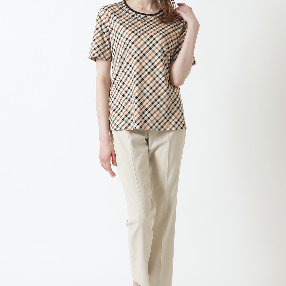
                      
                        Bias House Check Crew Neck T-Shirt
                      
                    