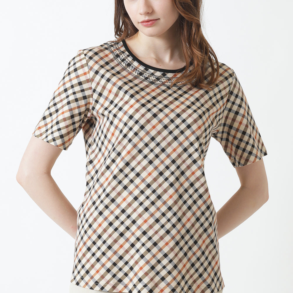 Bias House Check Crew Neck T-Shirt