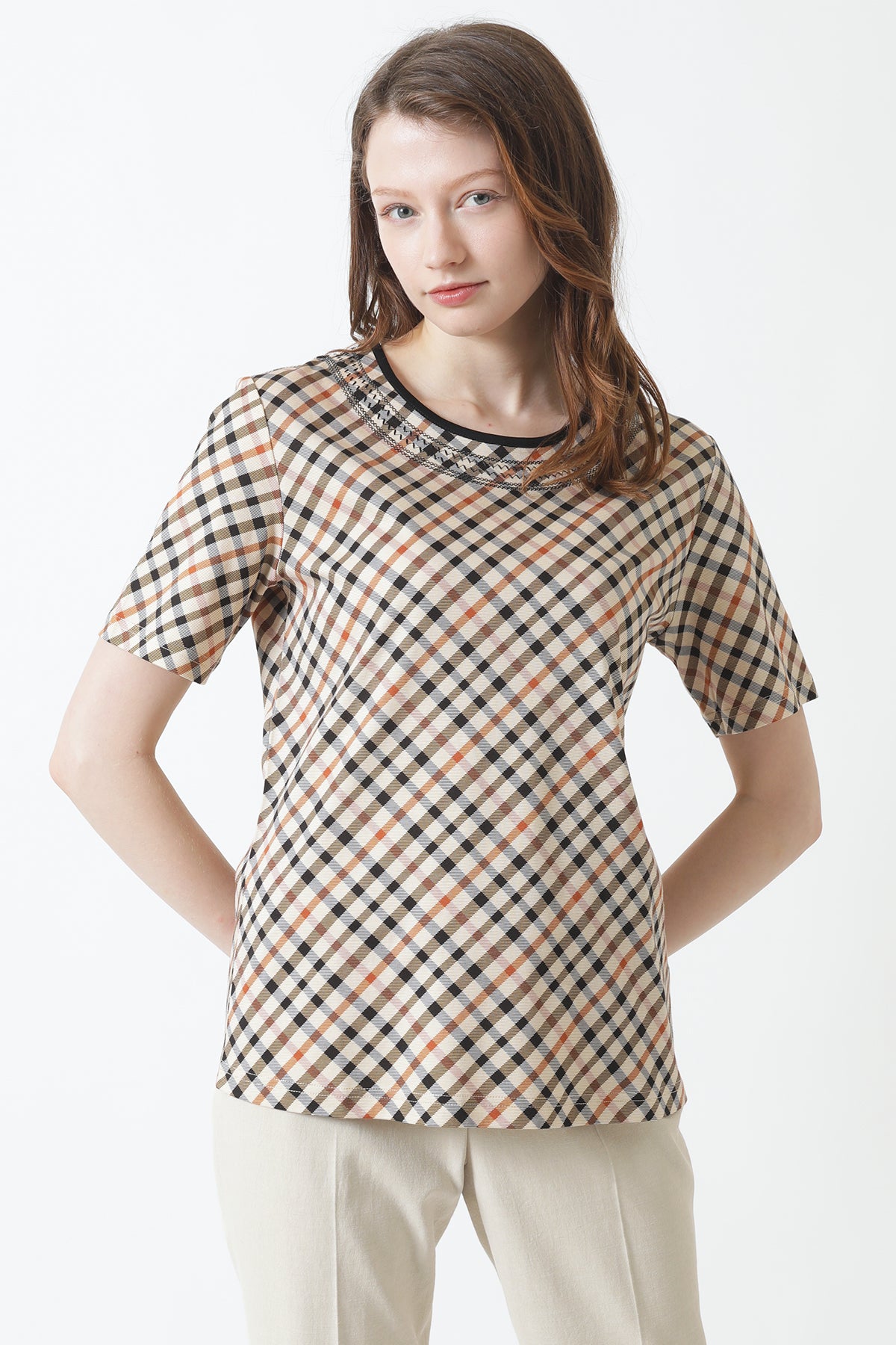 Bias House Check Crew Neck T-Shirt