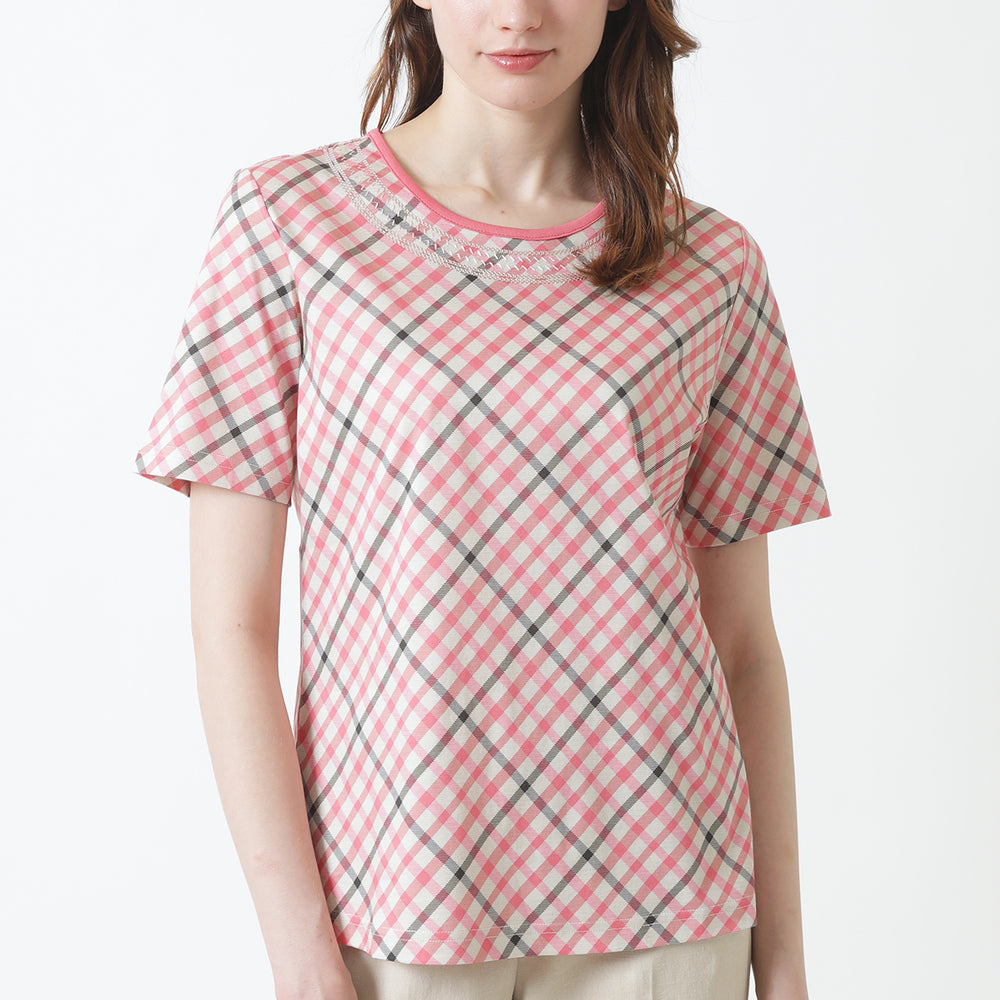 
                      
                        Bias House Check Crew Neck T-Shirt
                      
                    