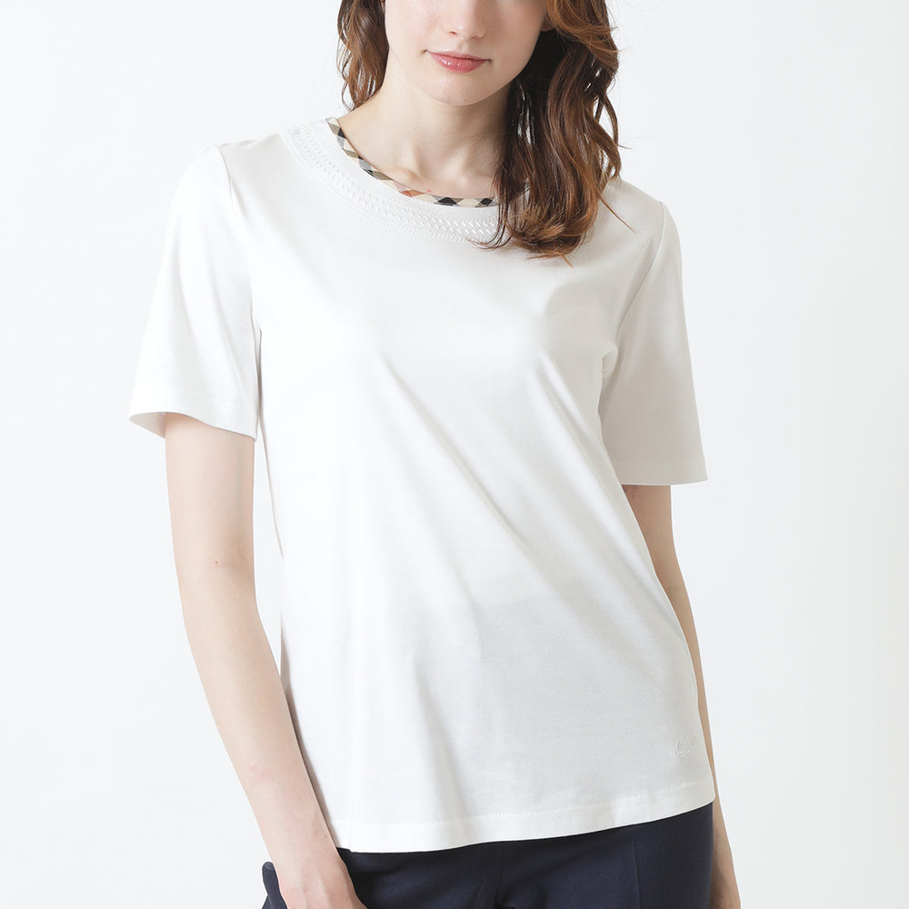 
                      
                        House Check Piping Crew Neck T-Shirt
                      
                    