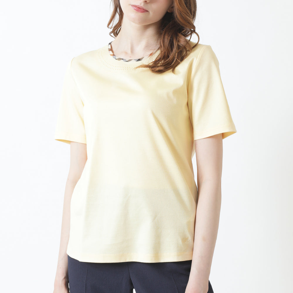 House Check Piping Crew Neck T-Shirt