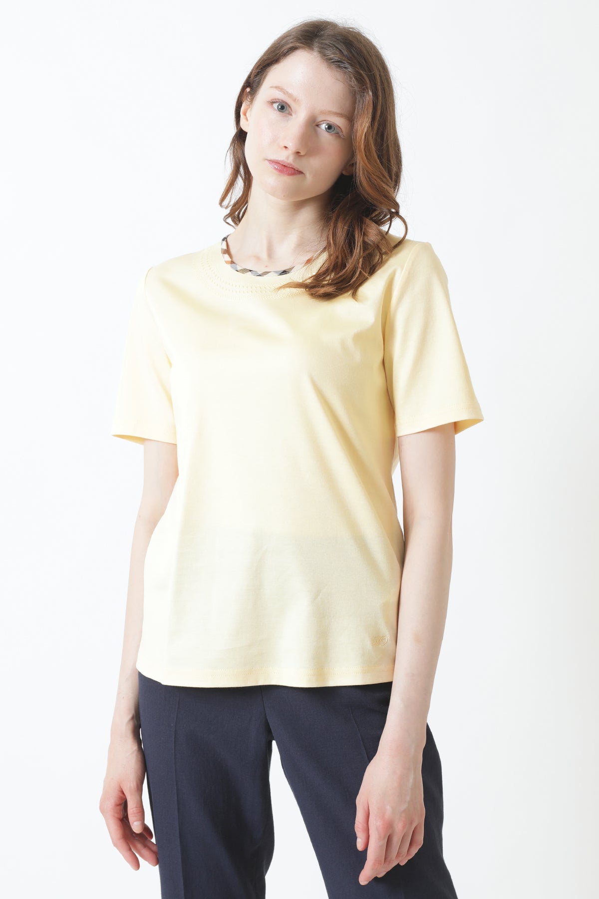 House Check Piping Crew Neck T-Shirt