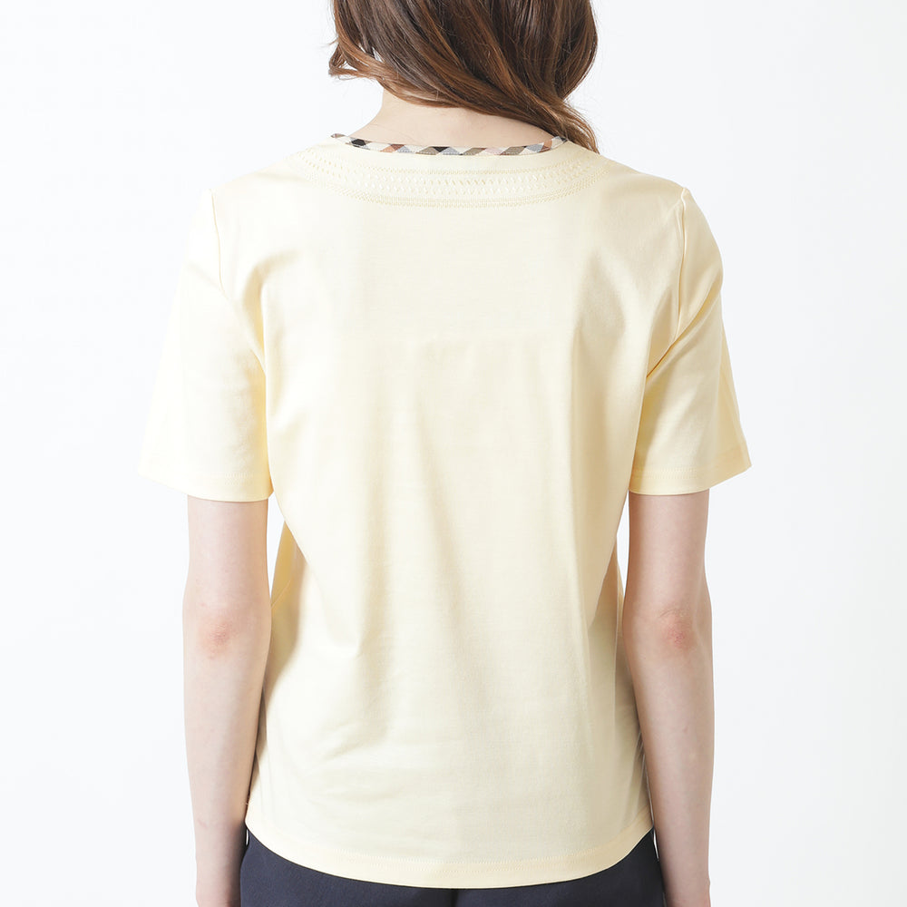 House Check Piping Crew Neck T-Shirt