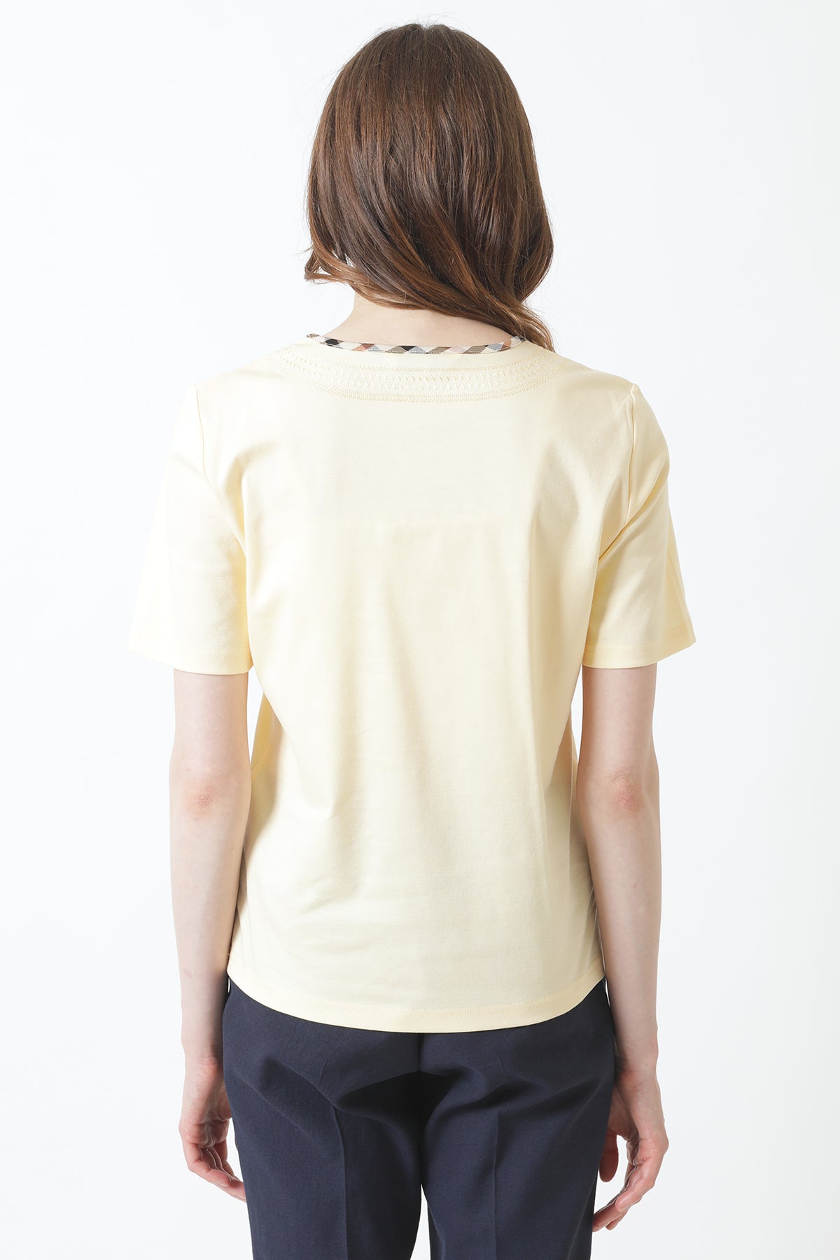 House Check Piping Crew Neck T-Shirt