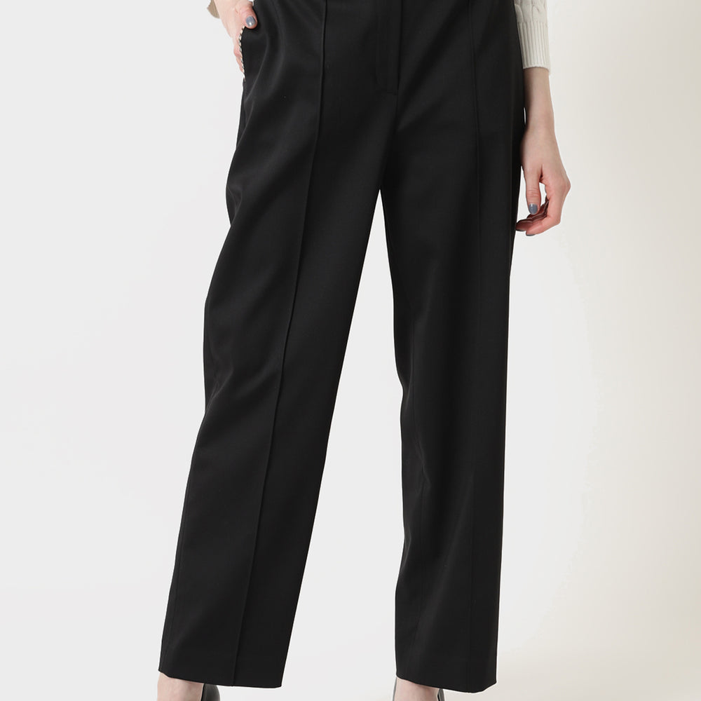 Straight Pants with Crease Details