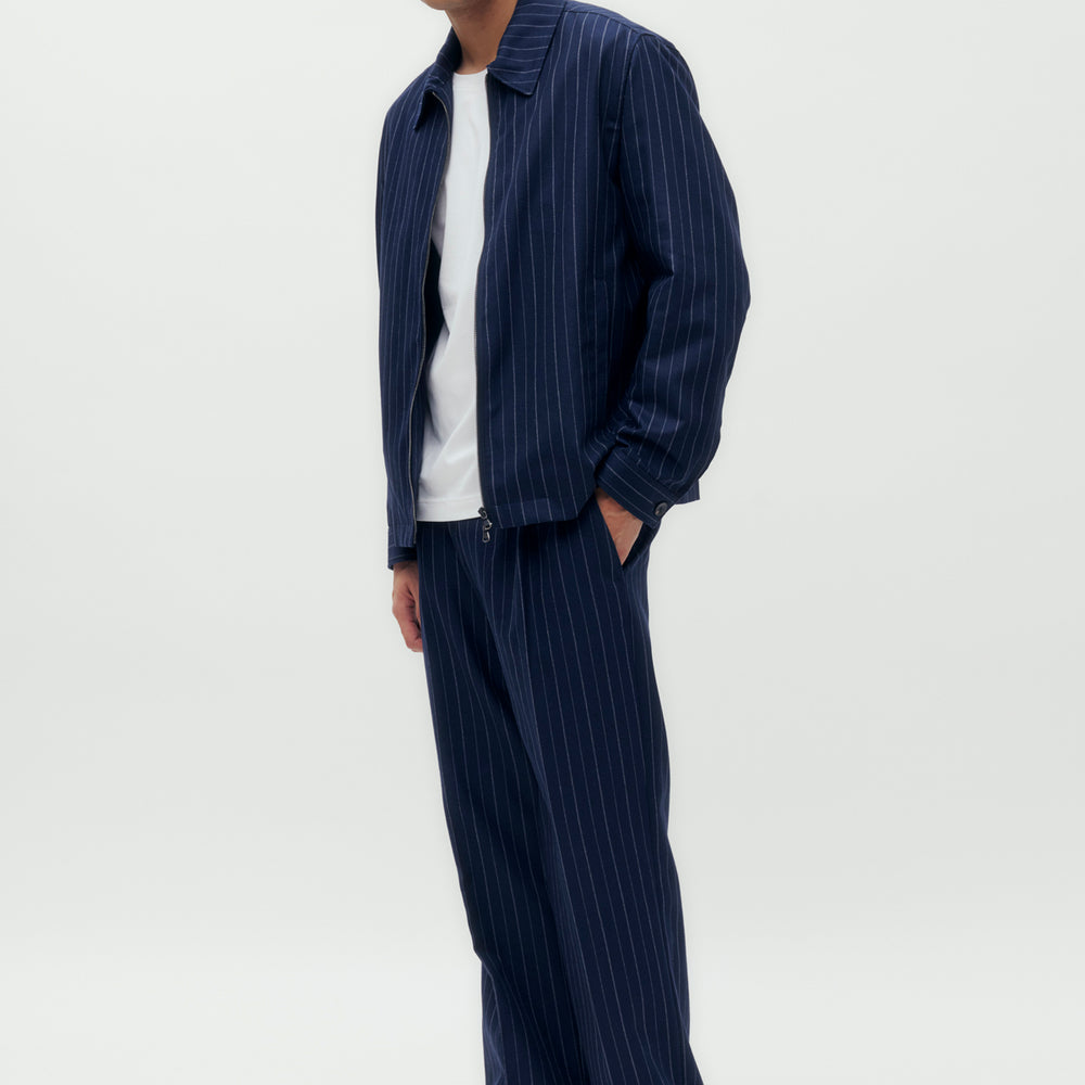 
                      
                        Pin Striped Blouson - Navy
                      
                    