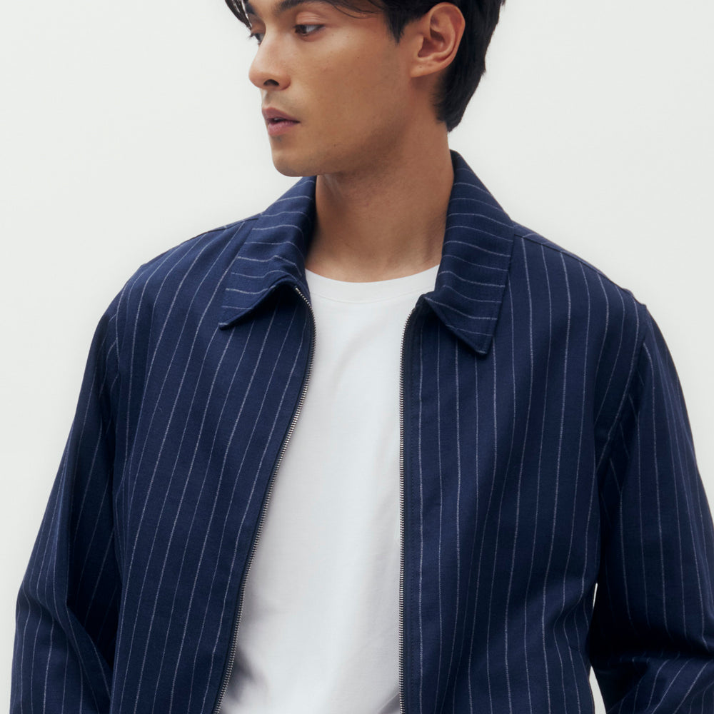 
                      
                        Pin Striped Blouson - Navy
                      
                    