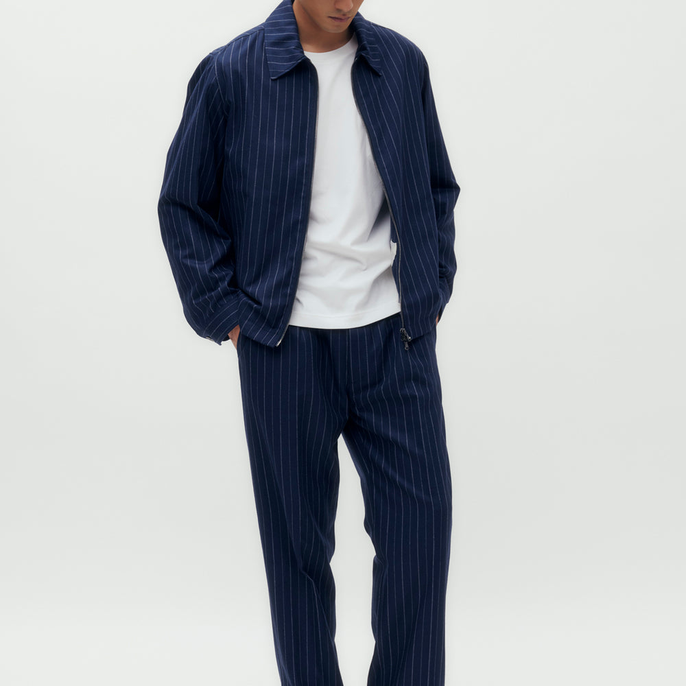 
                      
                        Pin Striped Blouson - Navy
                      
                    