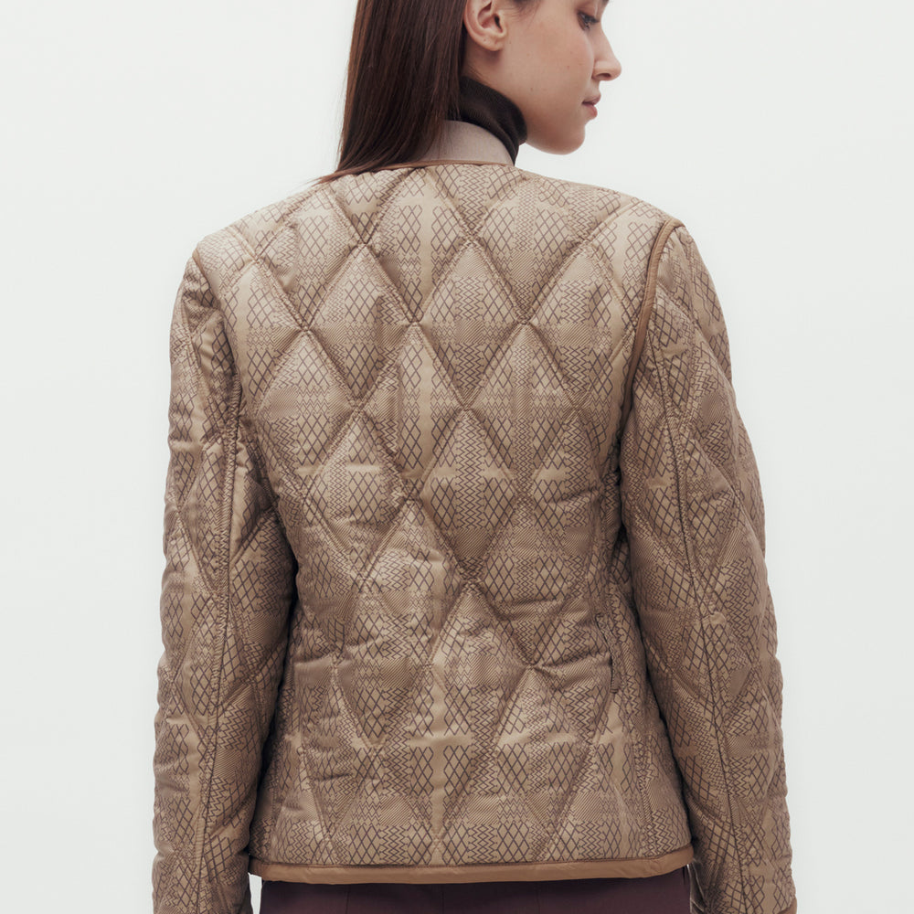 Diamond Quilted Reversible Short Jacket