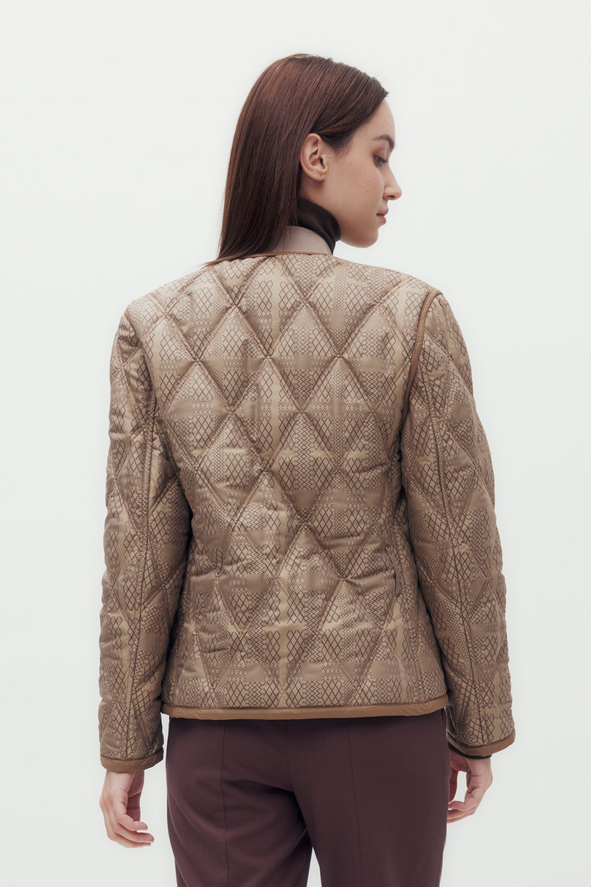 Diamond Quilted Reversible Short Jacket