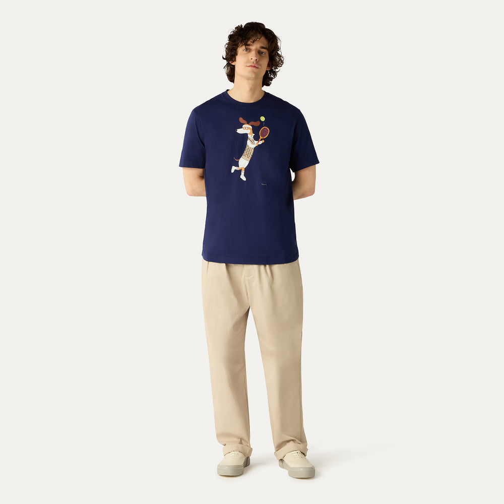 
                      
                        DAKS X Mr Slowboy Anniversary T-Shirt 'Tennis' Navy DAKS M
                      
                    