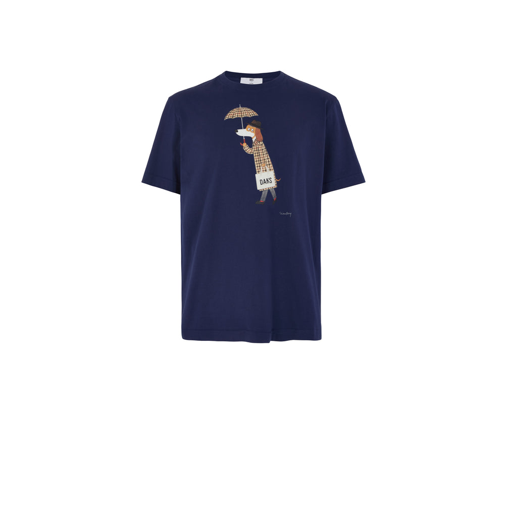 DAKS X Mr Slowboy Anniversary T-Shirt 'Rain' Navy