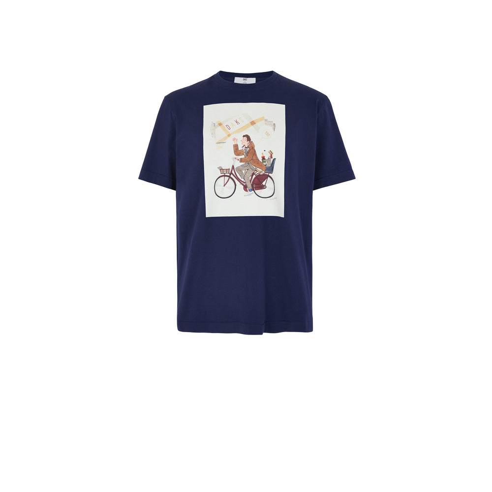 DAKS X Mr Slowboy Anniversary T Shirt 'Piccadilly' Navy