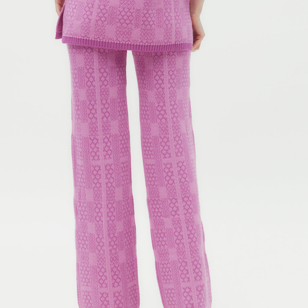 Knitted Geo Check Trousers