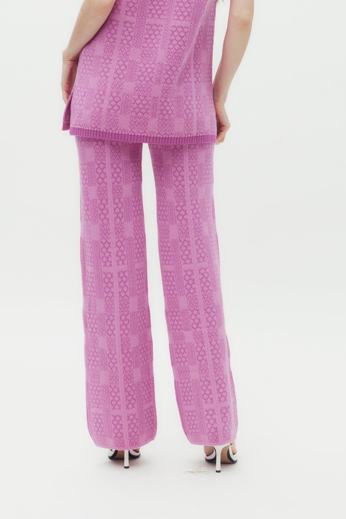 Knitted Geo Check Trousers