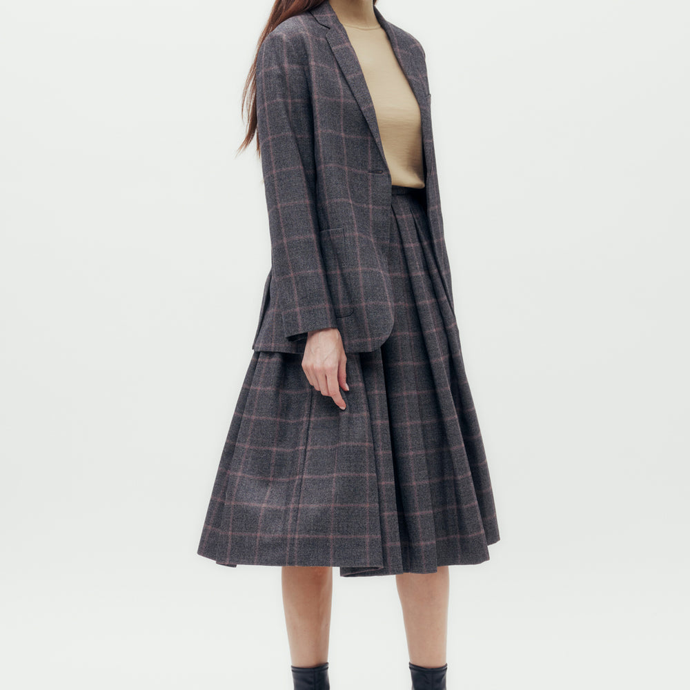 
                      
                        Pleated Checked Skirt
                      
                    