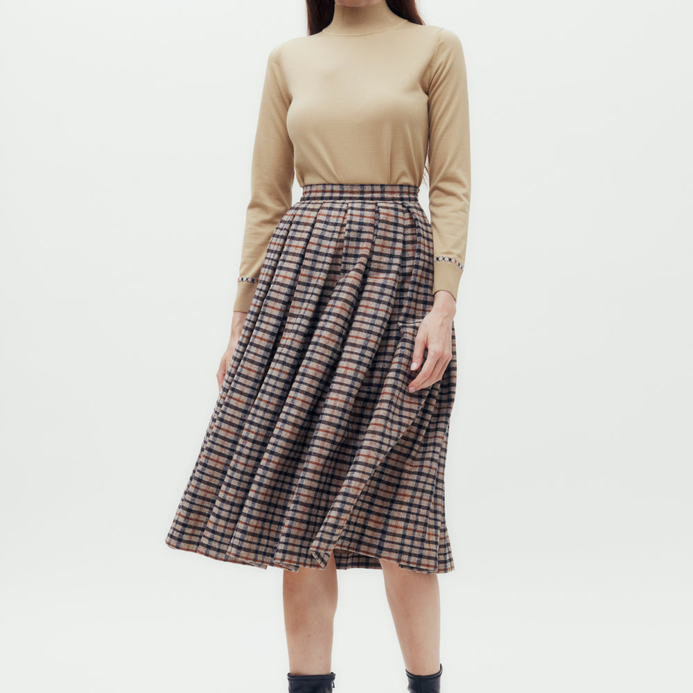 
                      
                        Pleated House Check Skirt
                      
                    