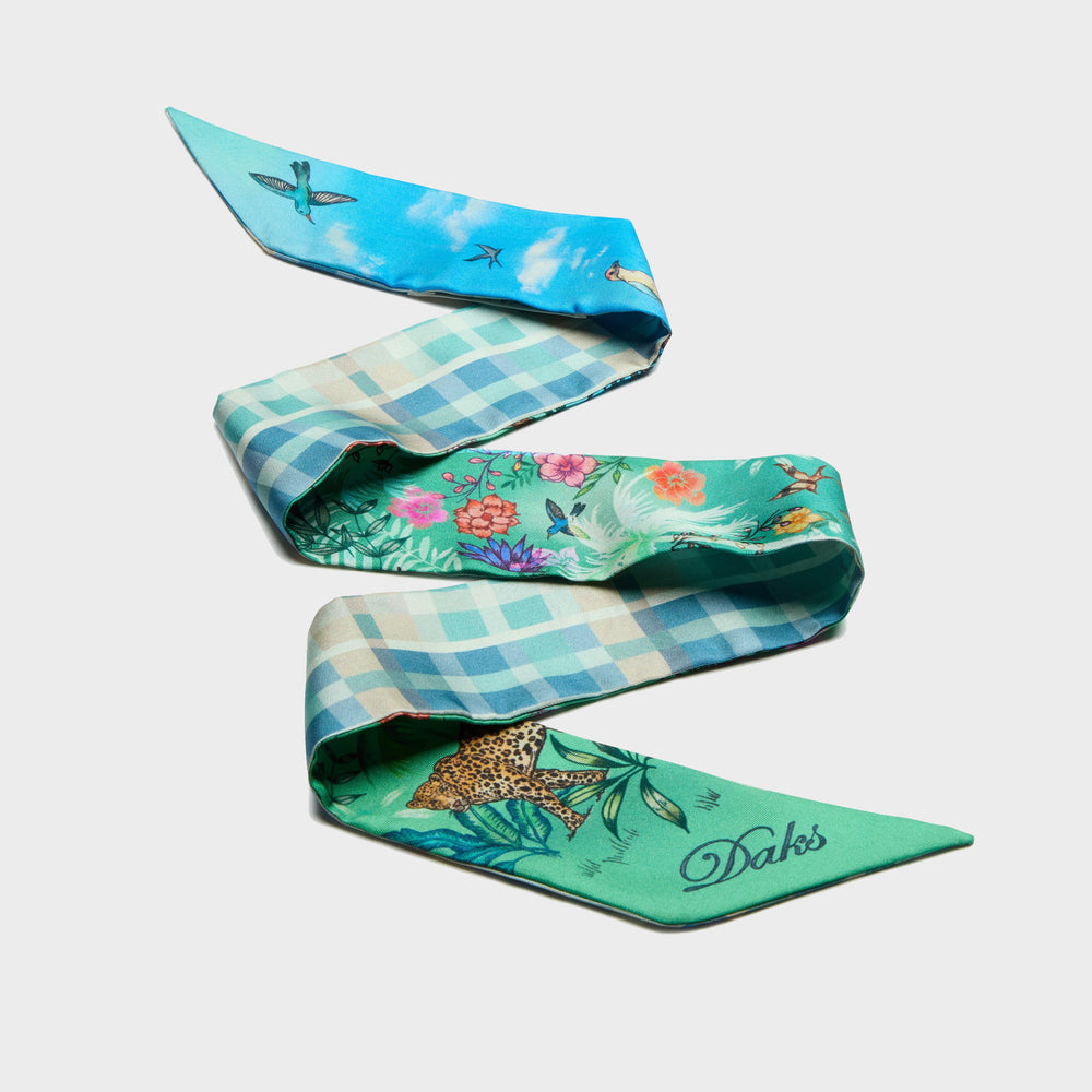 DAKS X World Land Trust Silk Scarf - Forest