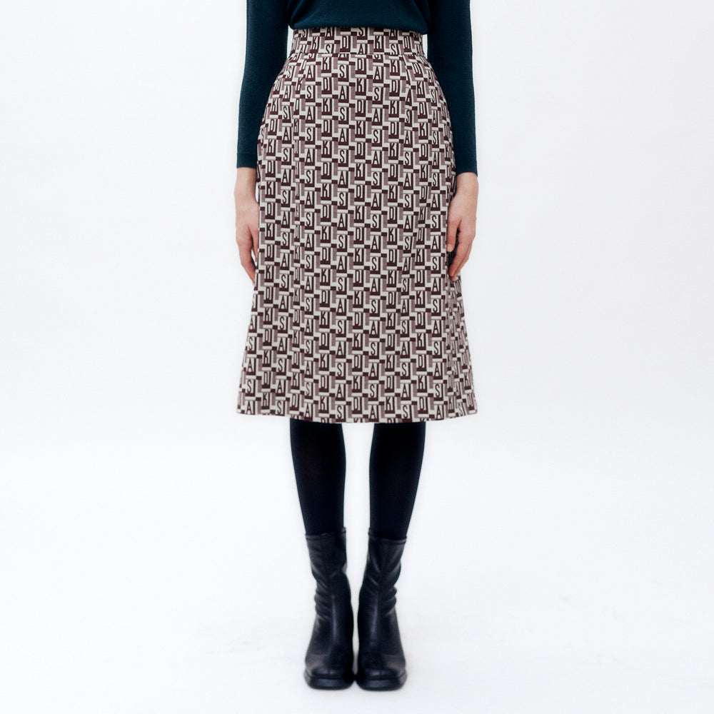 
                      
                        Geo Monogram Midi Skirt
                      
                    