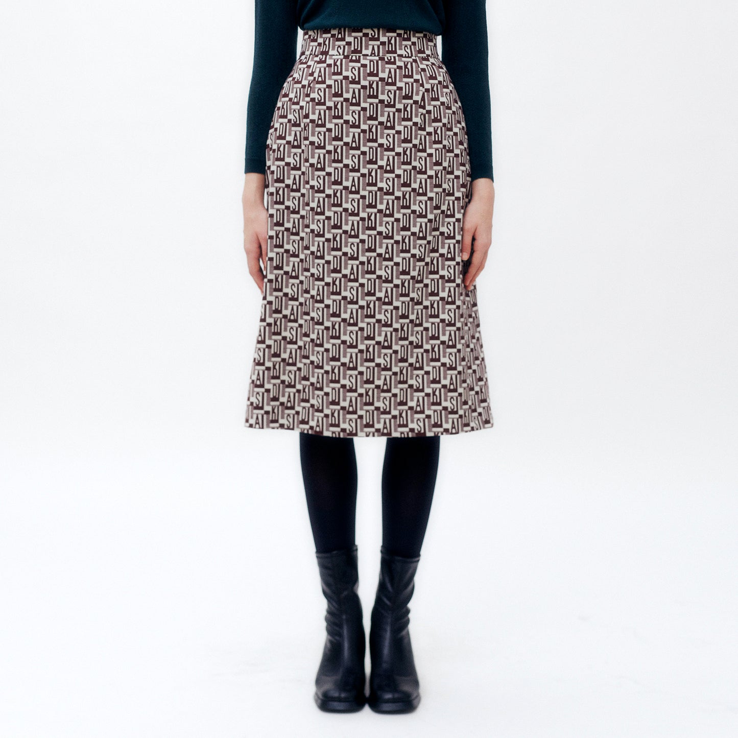 Geo Monogram Midi Skirt