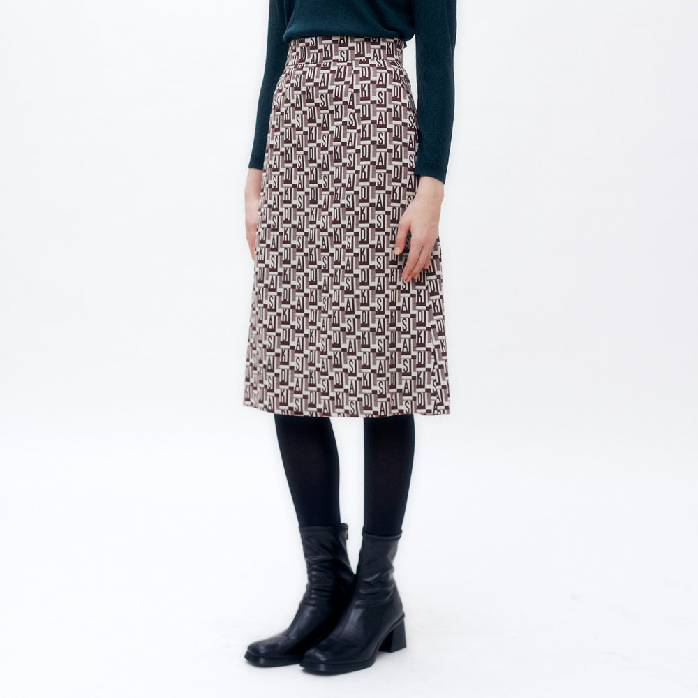 
                      
                        Geo Monogram Midi Skirt
                      
                    