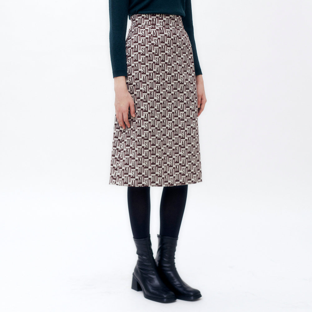 
                      
                        Geo Monogram Midi Skirt
                      
                    