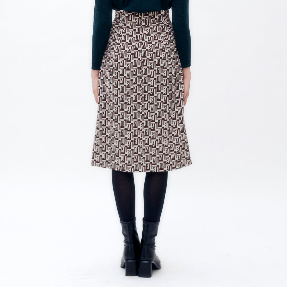 
                      
                        Geo Monogram Midi Skirt
                      
                    