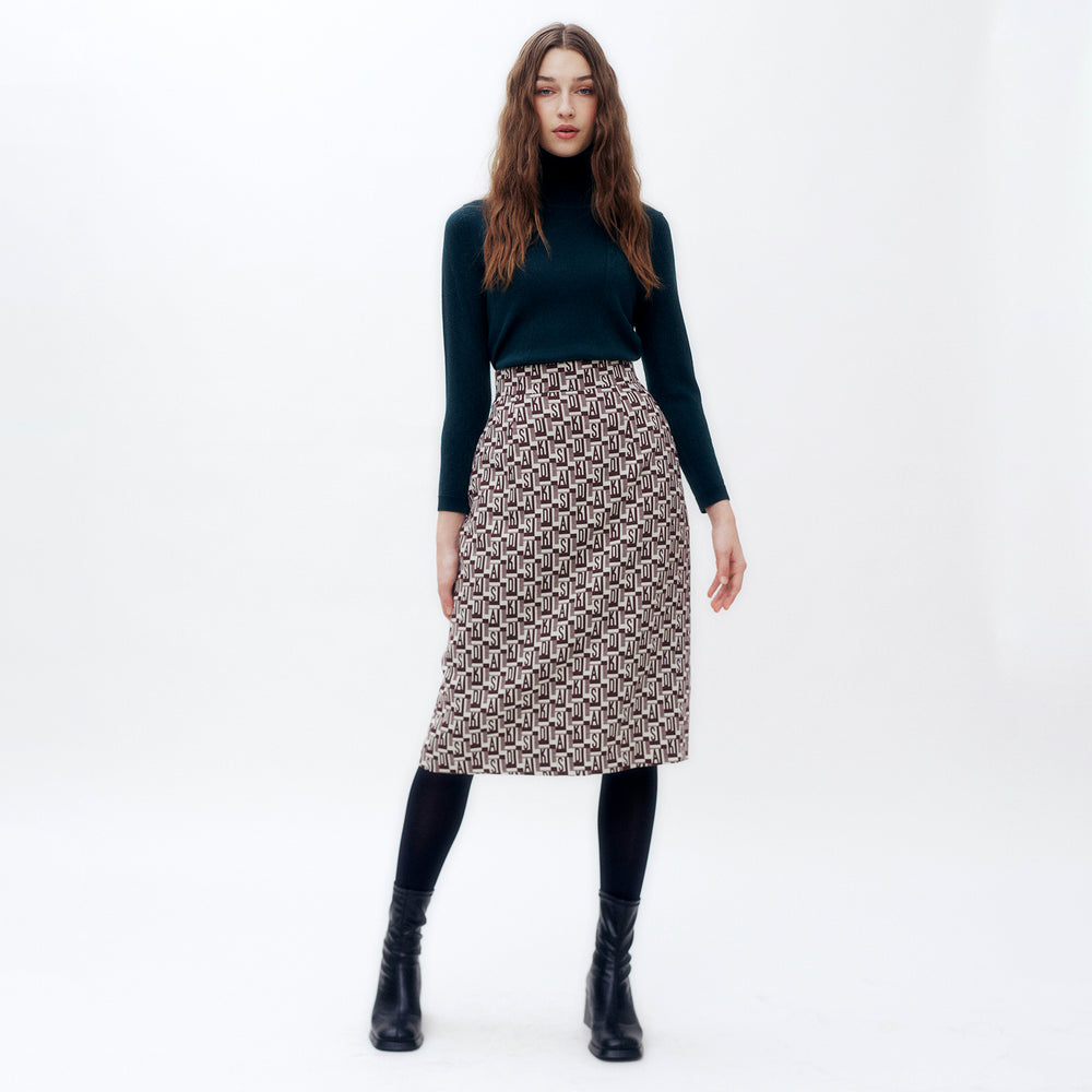 Geo Monogram Midi Skirt