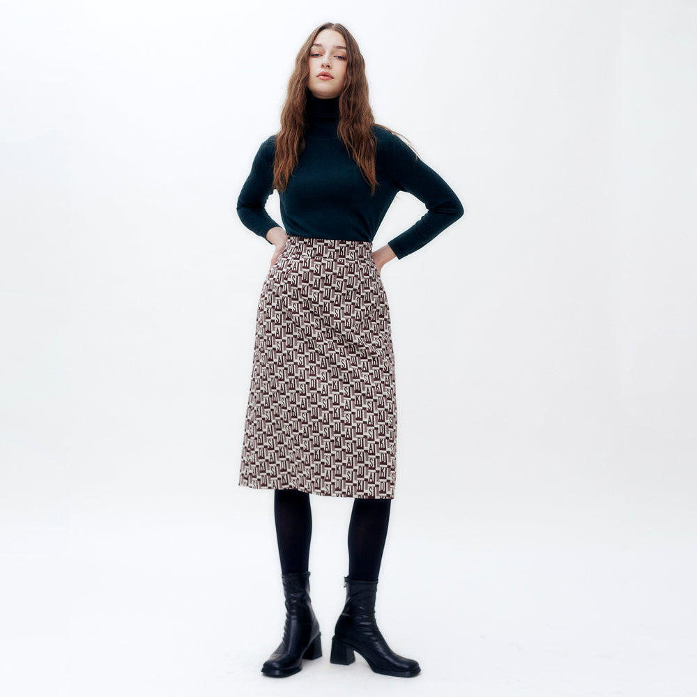 
                      
                        Geo Monogram Midi Skirt
                      
                    