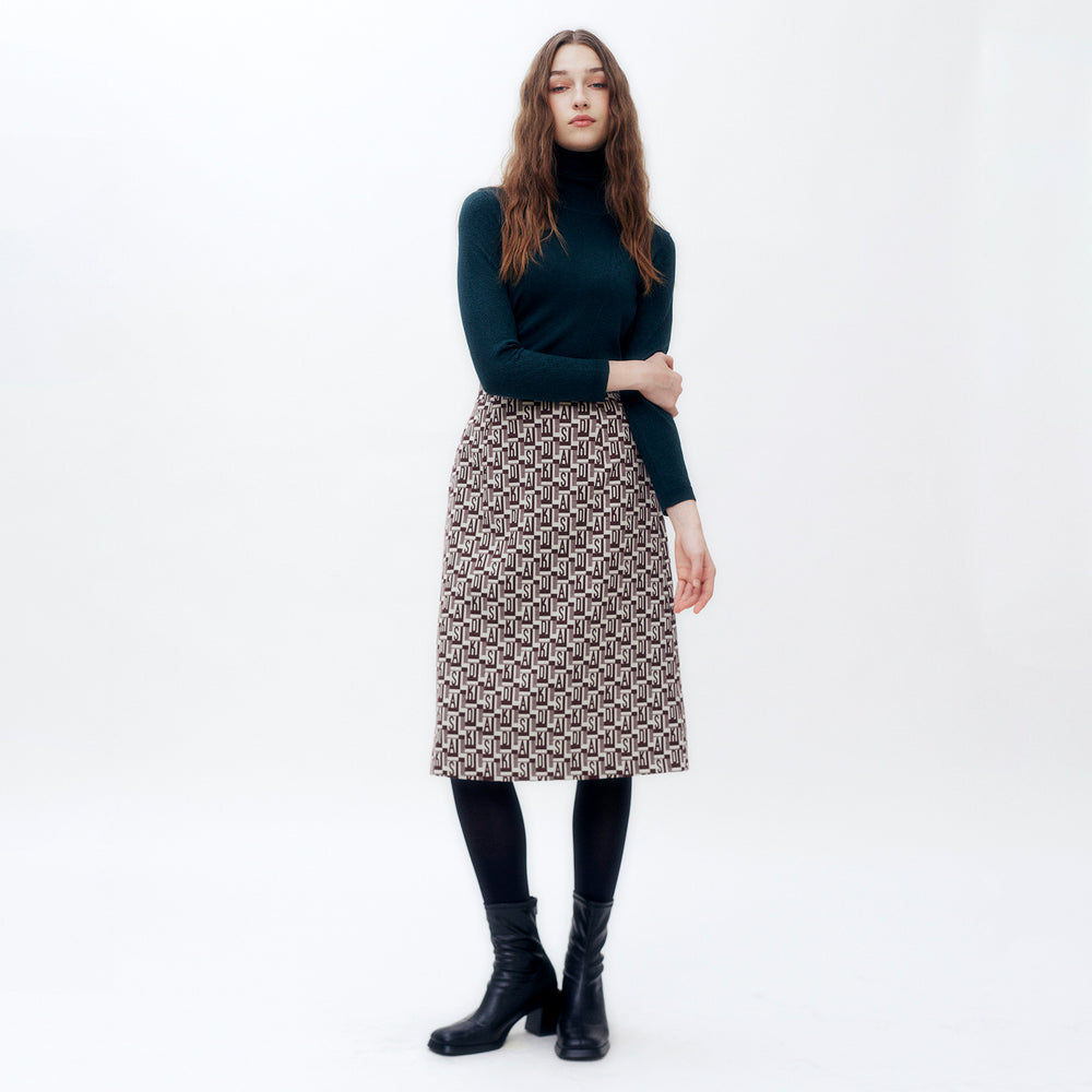 
                      
                        Geo Monogram Midi Skirt
                      
                    